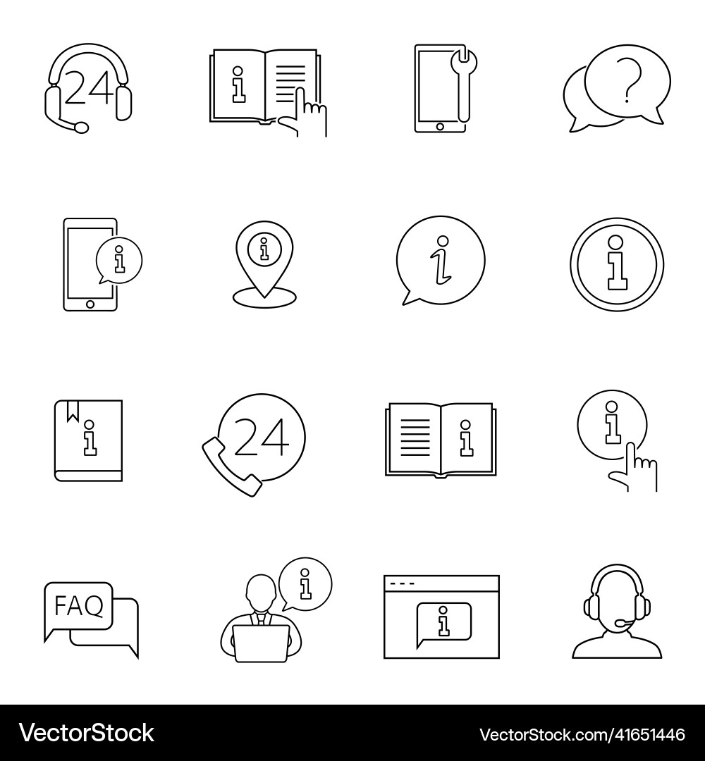 Simple set of help and support related line icons Simple set of help and support related line icons vector image