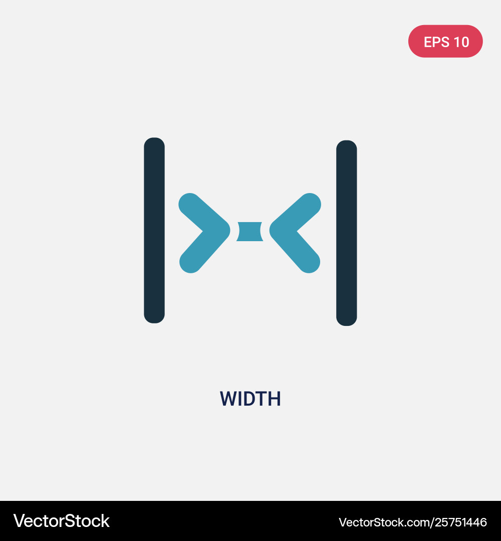 Two color width icon from user interface concept Vector Image