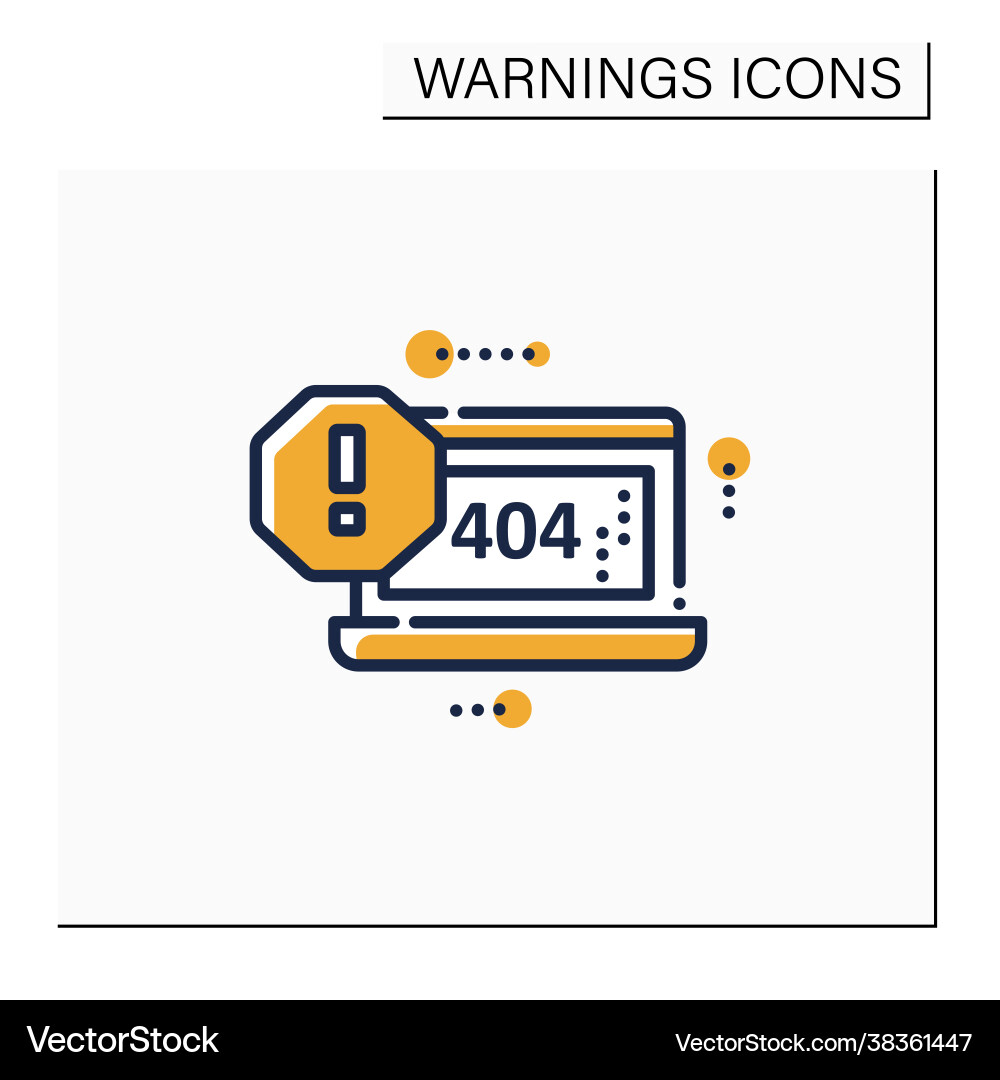 404 error color icon 404 error color icon vector image