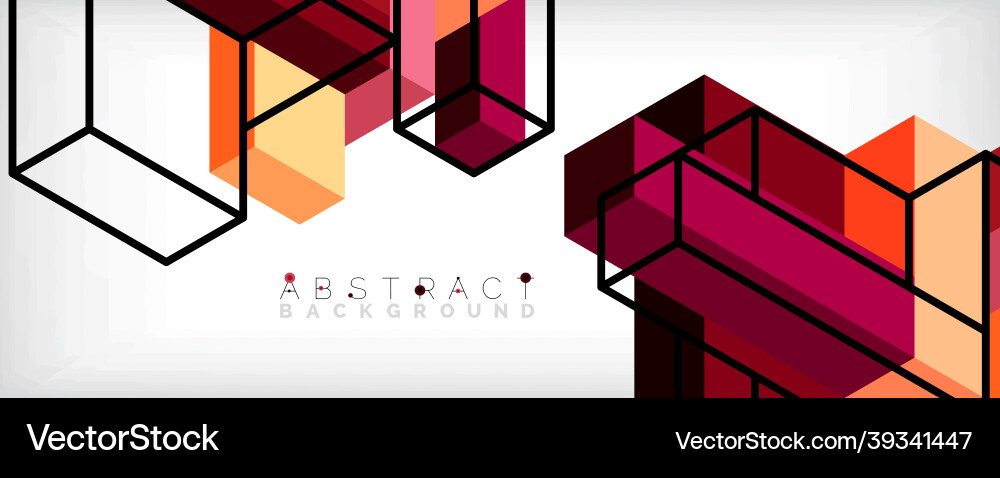 Abstract background 3d cubes cubic elements Vector Image