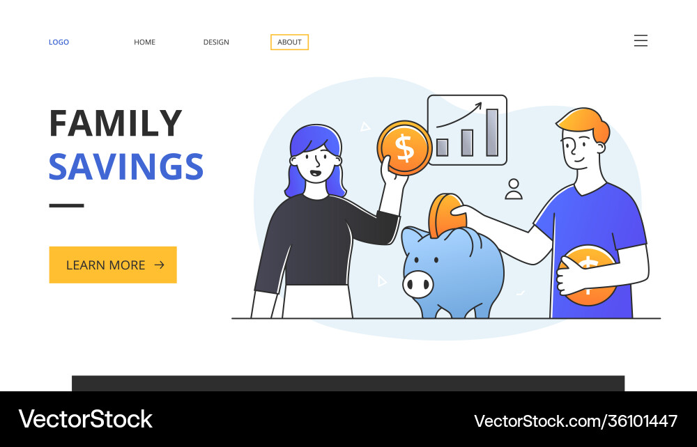 Abstract family money saving concept Abstract family money saving concept vector image