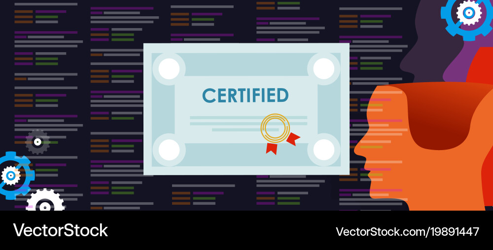 Certified application developer computer vector image