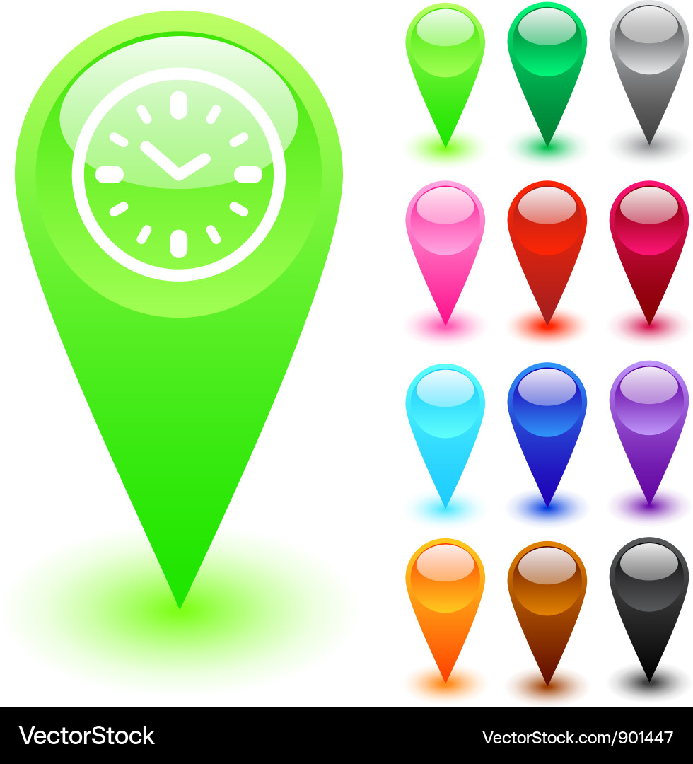 Clock Icons Set Vector Image