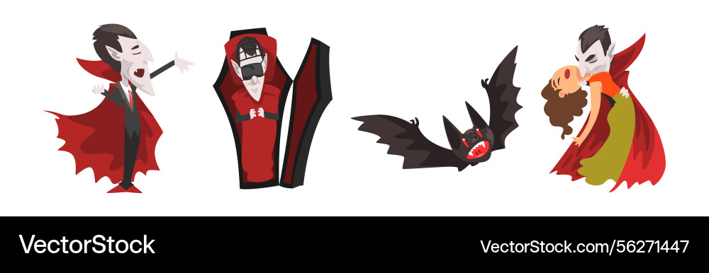 Count dracula character with fangs wearing red Count dracula character with fangs wearing red vector image