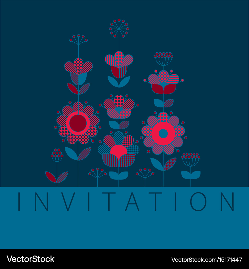 Deep blue and red pattern design elements Vector Image