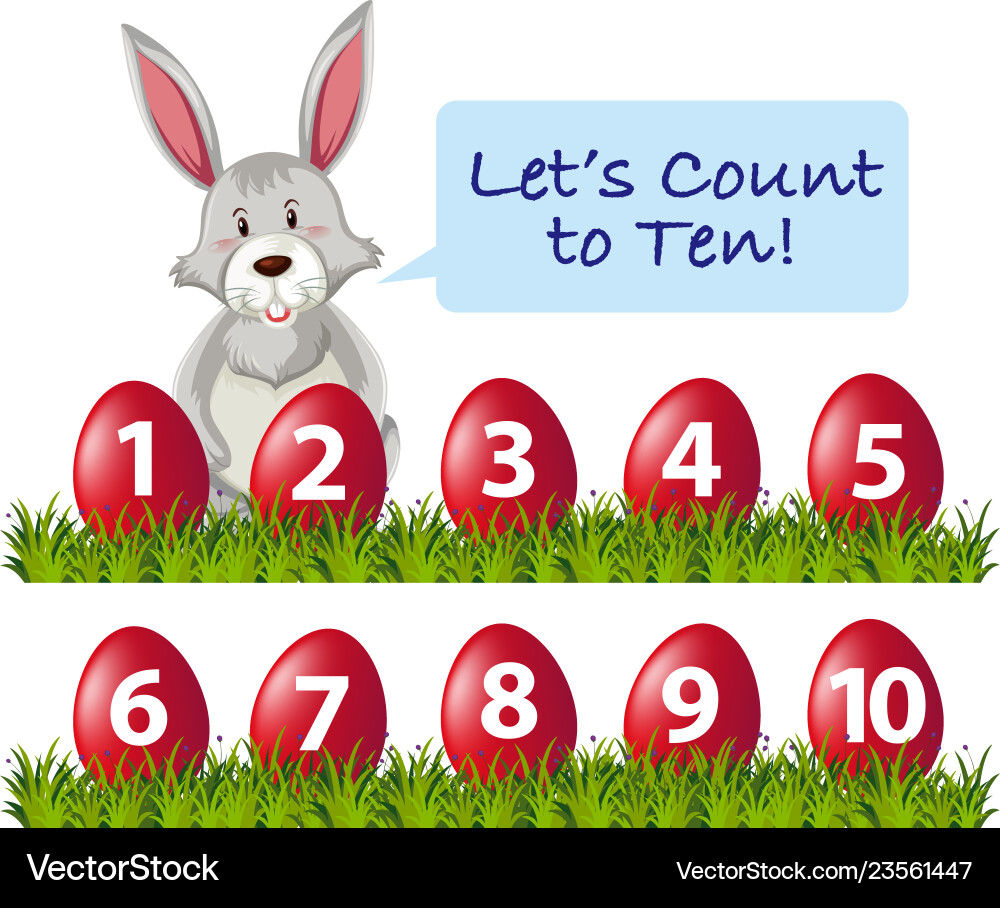Easter rabbit count number vector image