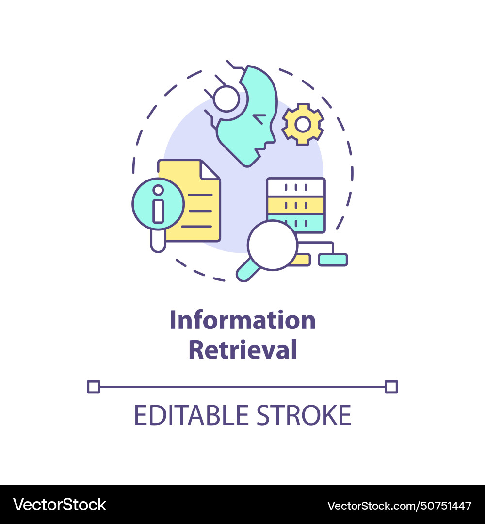 Information retrieval multi color concept icon Information retrieval multi color concept icon vector image