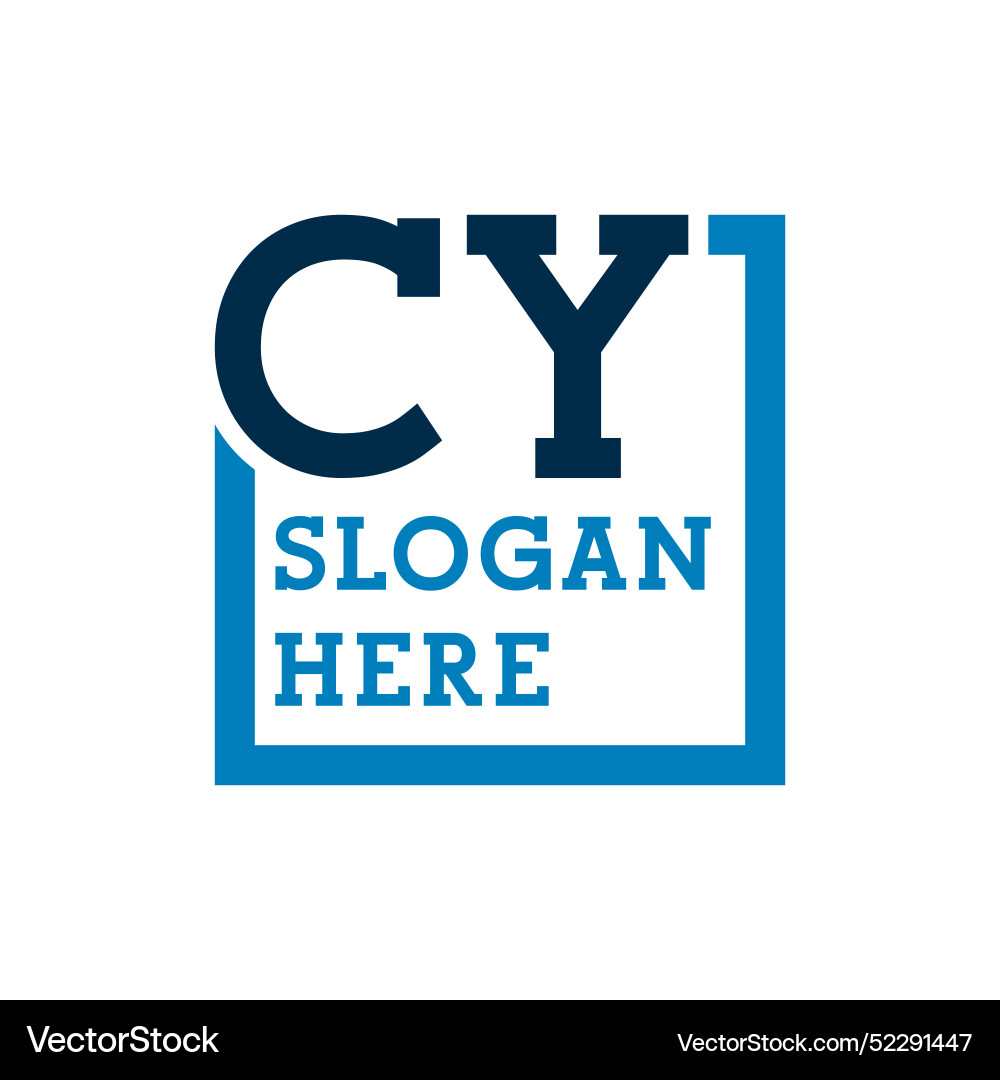 Minimal initials logo letters c and y cy initial Vector Image