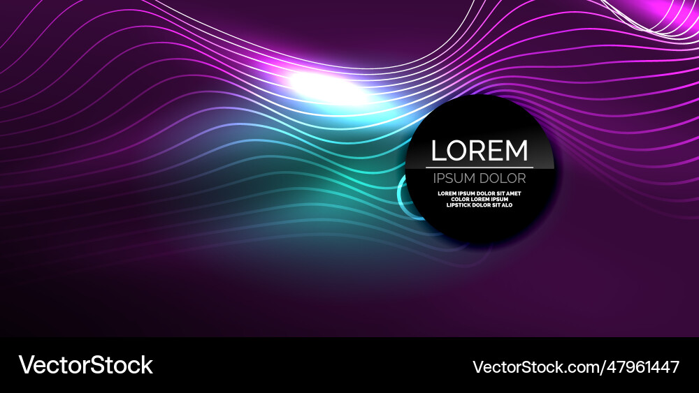 Neon lines and waves abstract background techno Vector Image