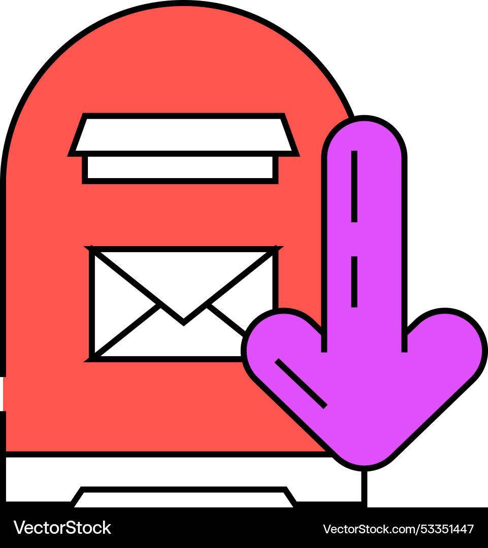 Open letter box loading mailbox icon color Open letter box loading mailbox icon color vector image