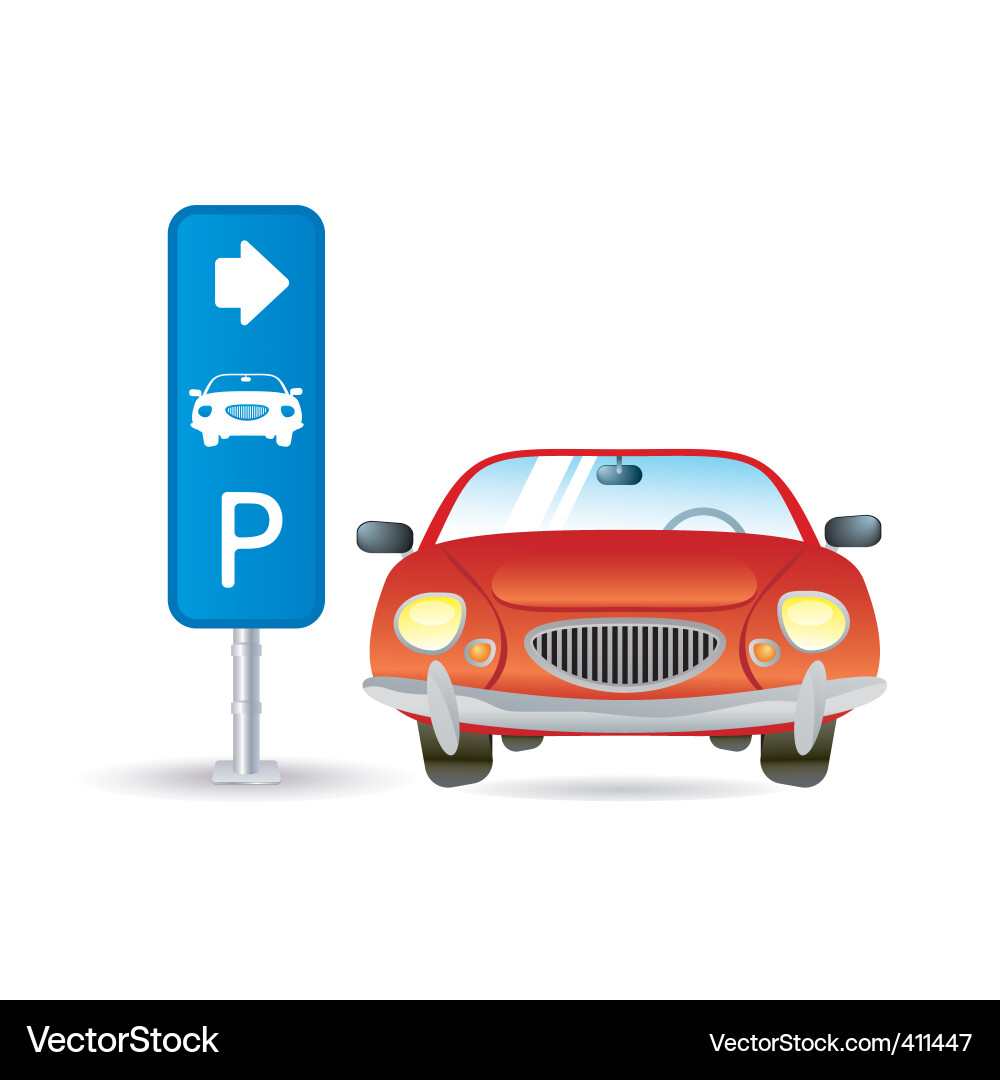 Parking Sign Icon Vector Image