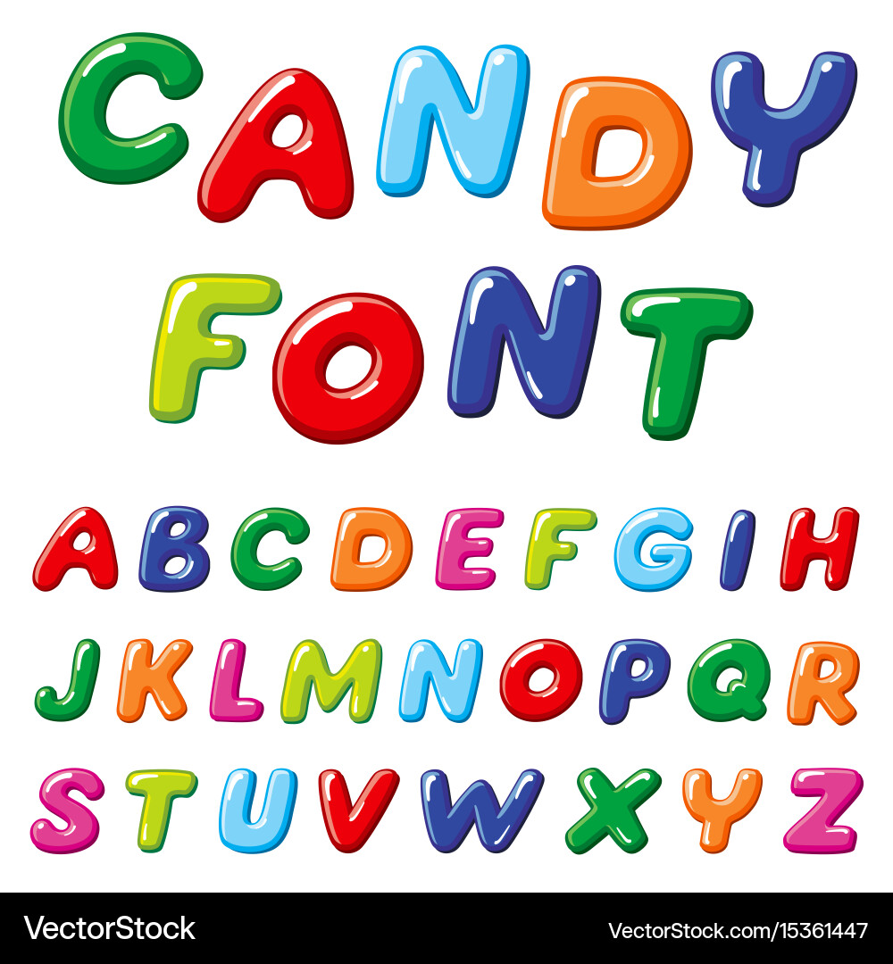 Rainbow Candy Alphabet Font – Royalty-Free Vector | VectorStock