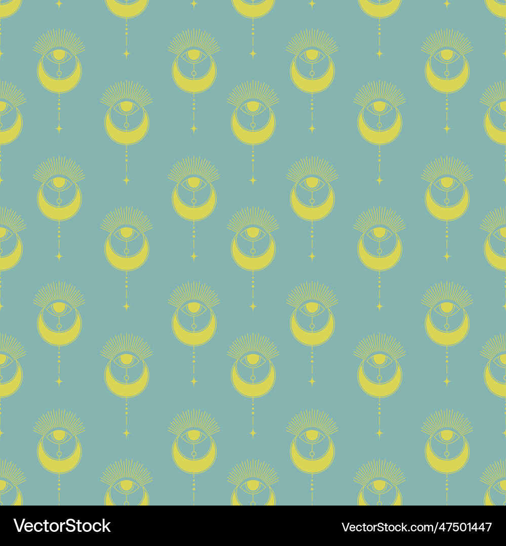 Seamless pattern with esoteric concept Seamless pattern with esoteric concept Vector Image