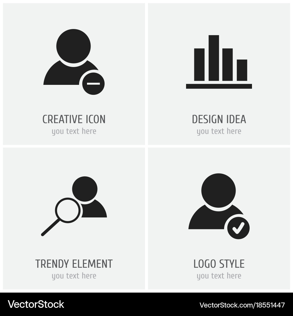 Set of 4 editable global icons includes symbols vector image