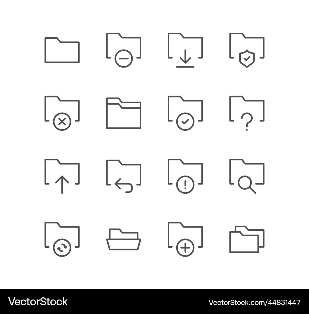 Set of file and folder related icons vector image