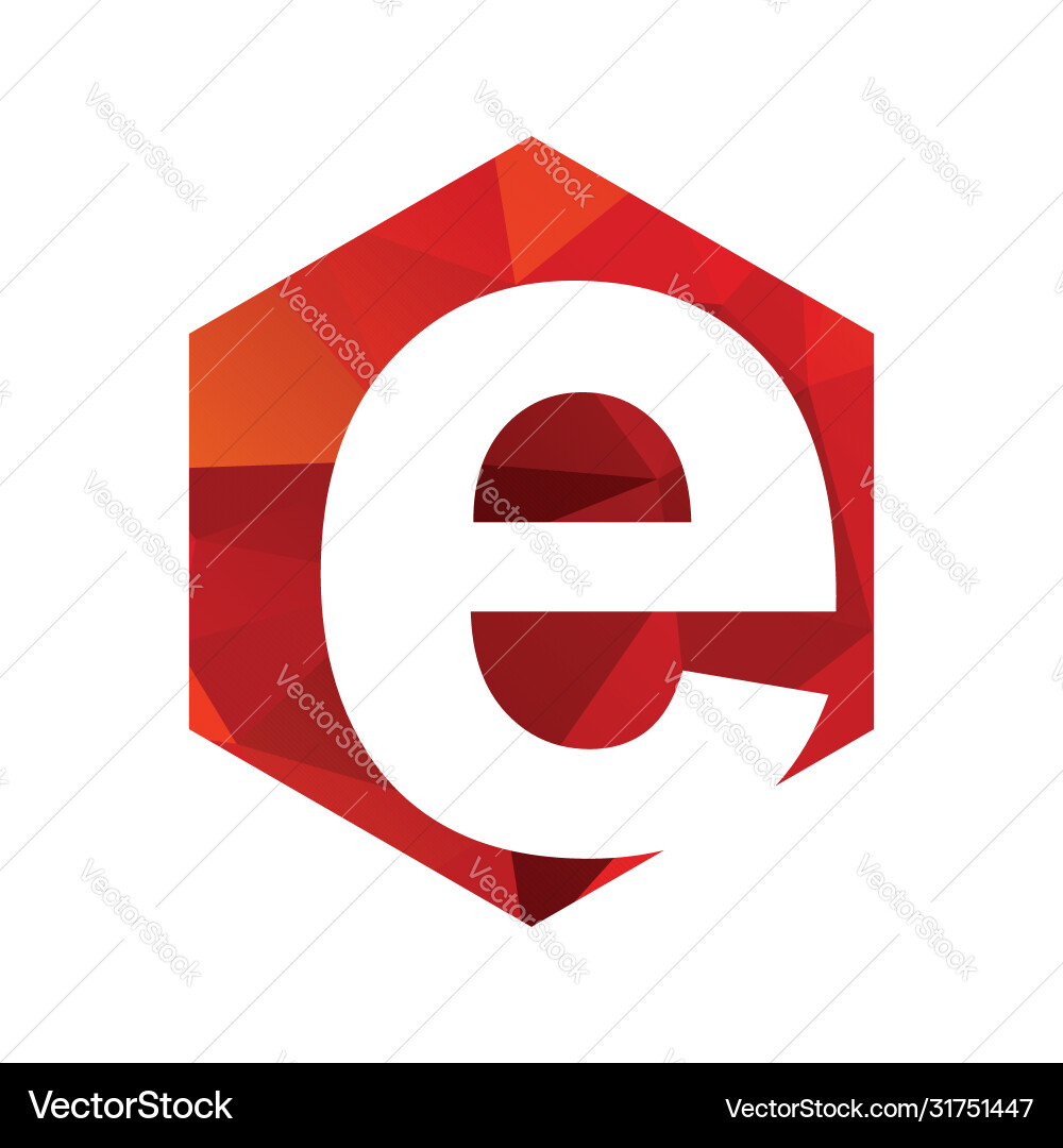 Simple e initials polygonal logo and icon Simple e initials polygonal logo and icon vector image