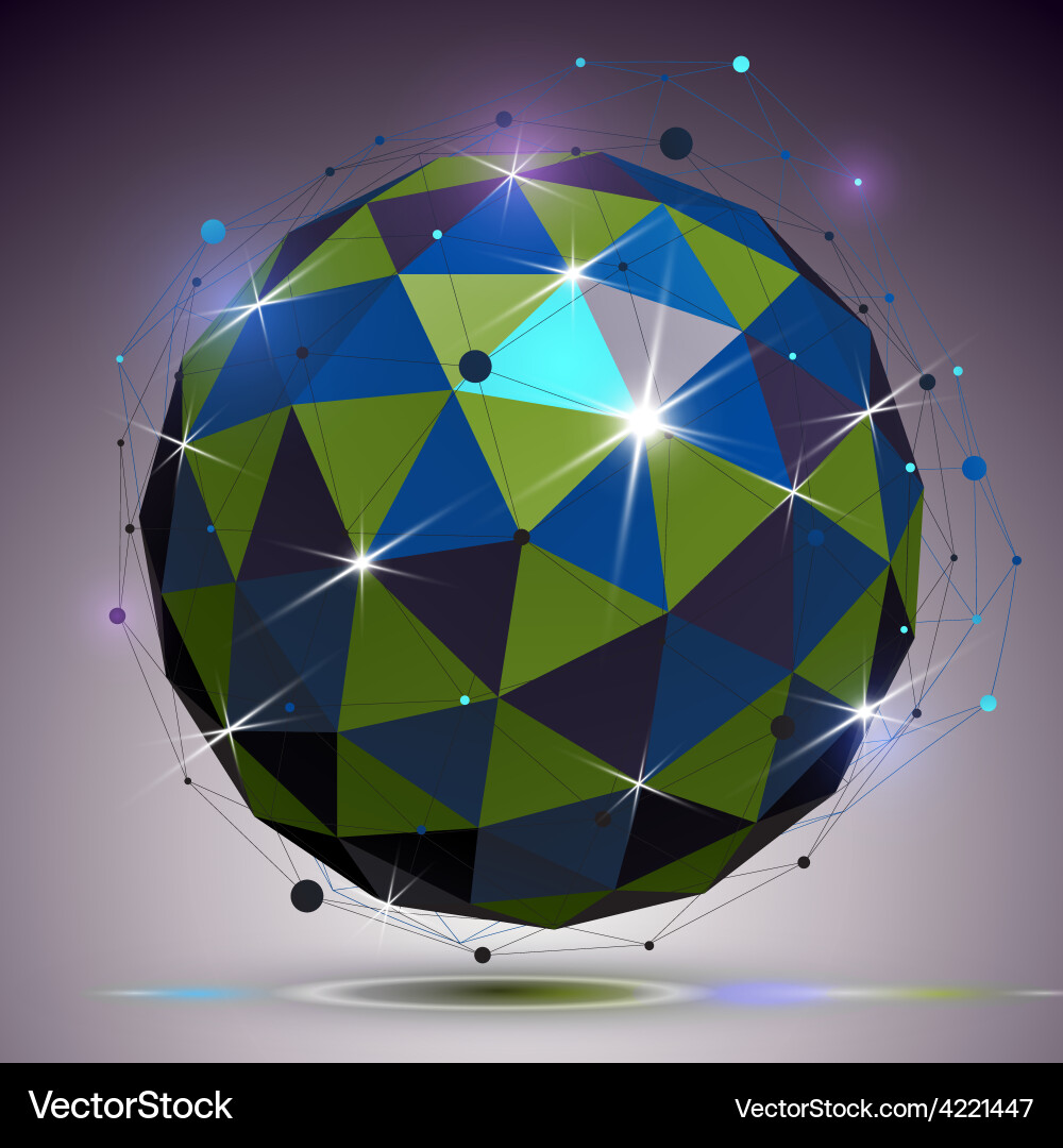 Technology spherical polished object with lines vector image