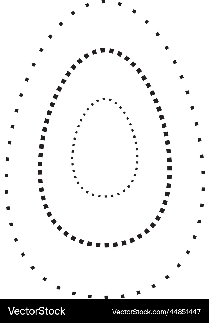Tracing oval shape symbol dashed and dotted Tracing oval shape symbol dashed and dotted Vector Image