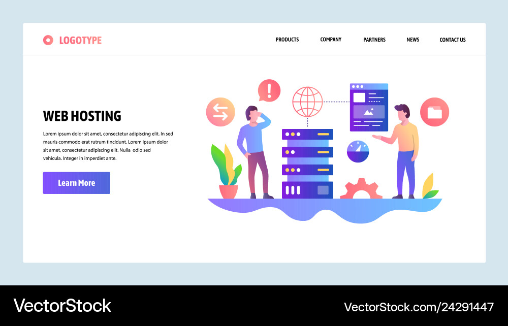 Website Hosting & Cloud Tech Template vector image