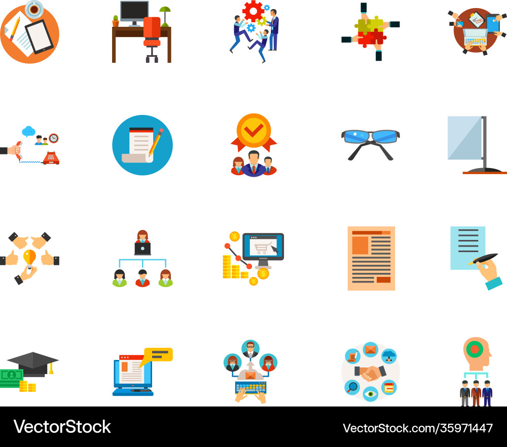 Workflow icon set Workflow icon set vector image