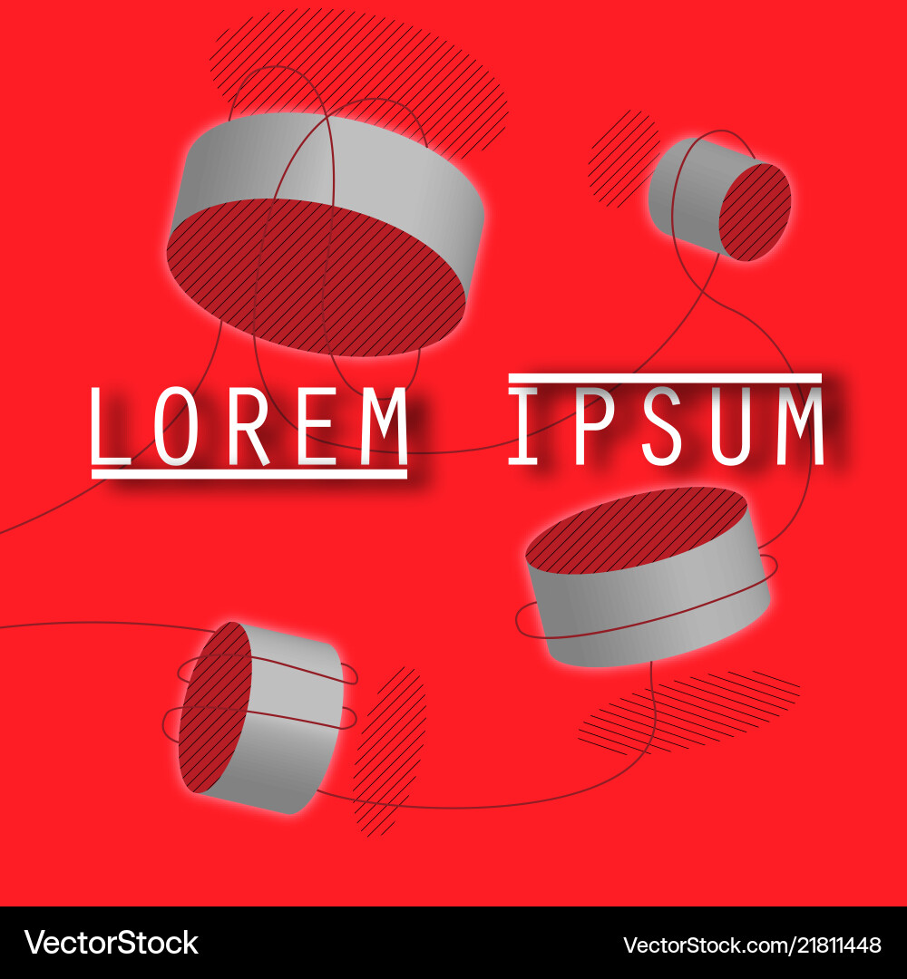 Abstract circles on red background vector image