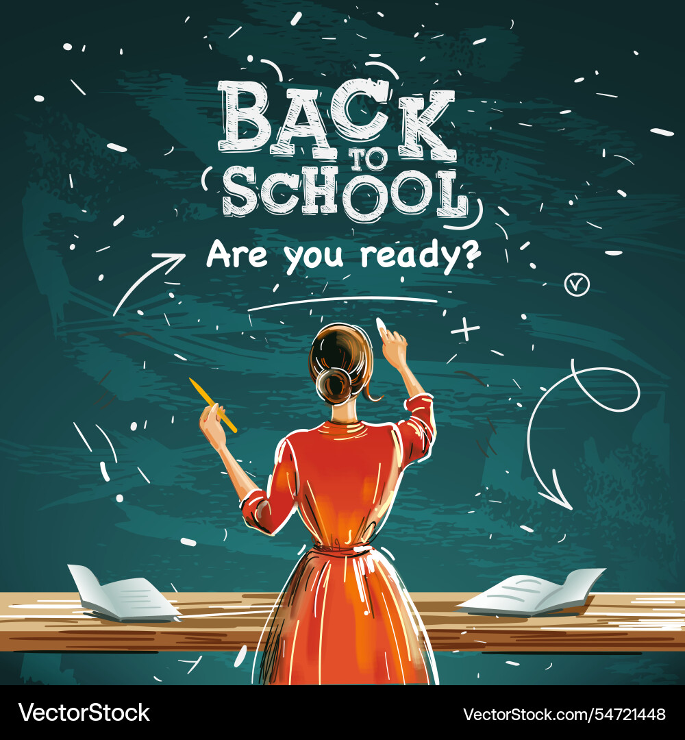 Back to school design the teacher is teaching Back to school design the teacher is teaching vector image