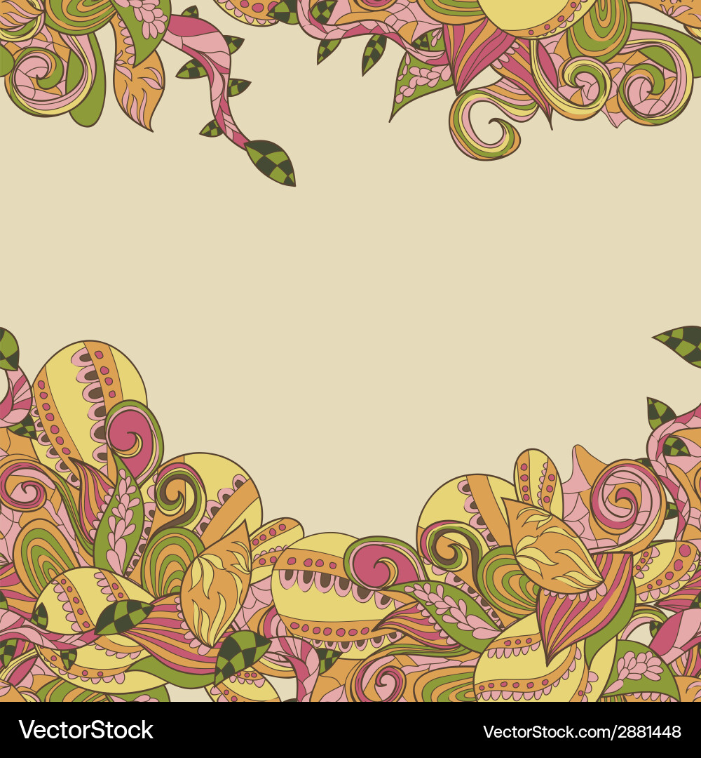 Border with abstract hand-drawn pattern Vector Image