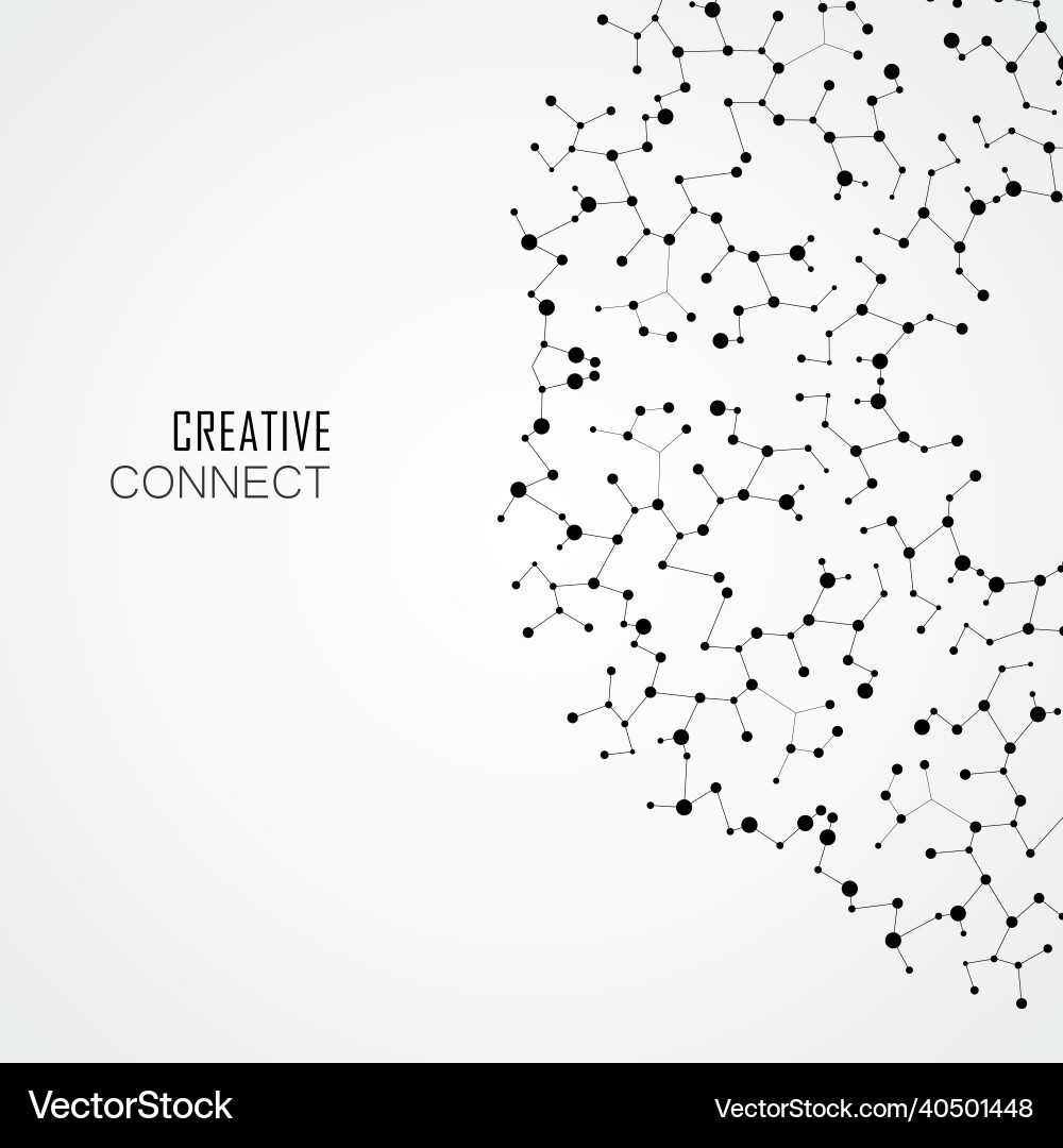 Circle abstract connect with connecting dots Vector Image