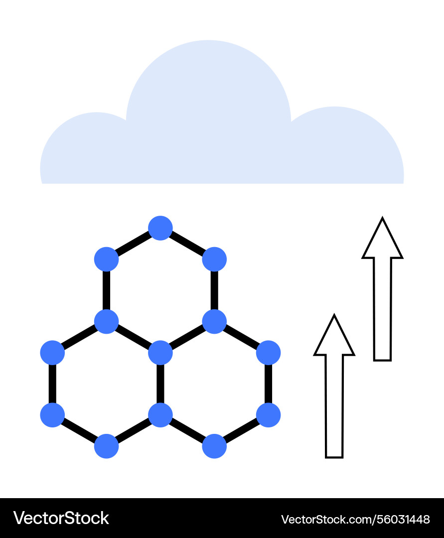Cloud computing concept with hexagonal structure Cloud computing concept with hexagonal structure Vector Image
