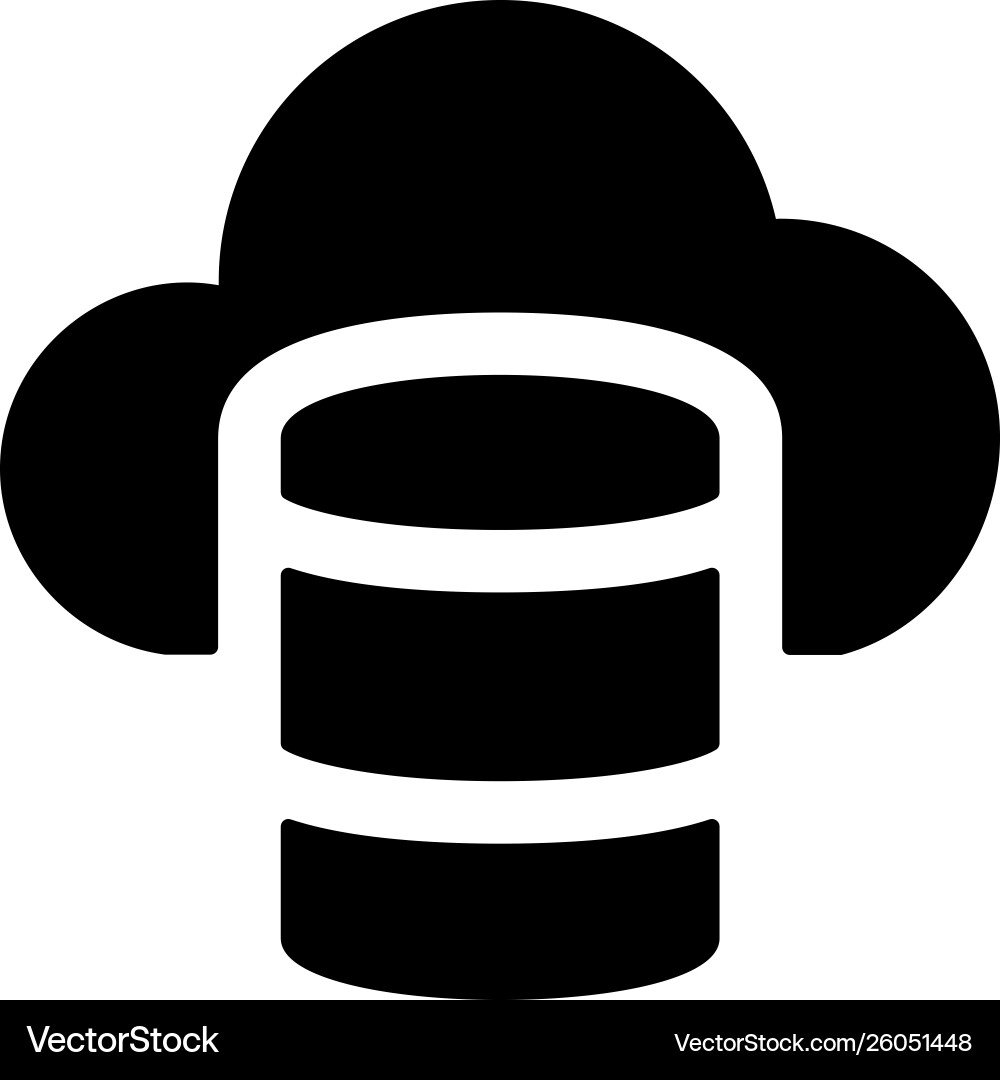 Cloud database vector image