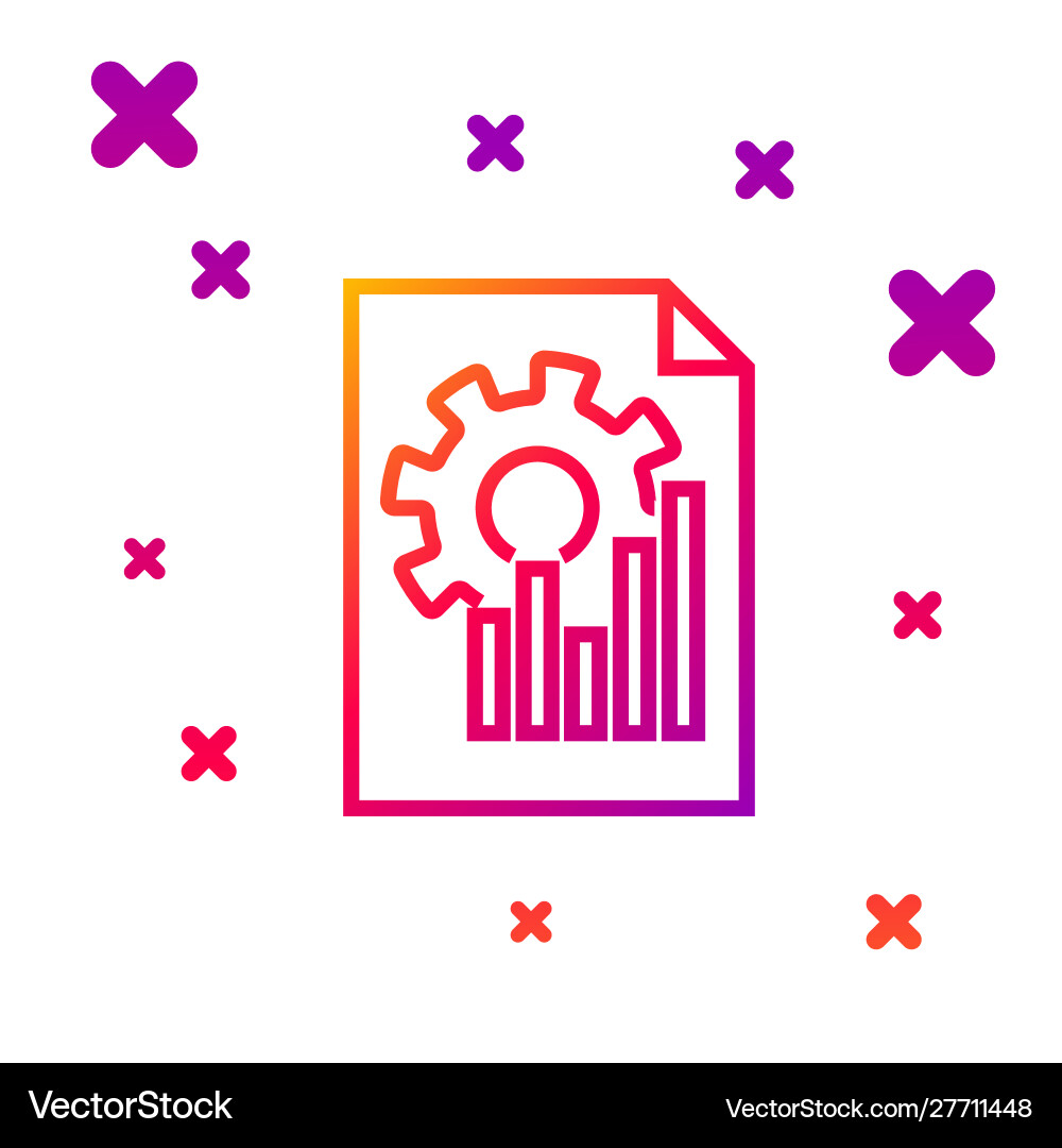 Color line document with graph chart icon isolated Color line document with graph chart icon isolated vector image