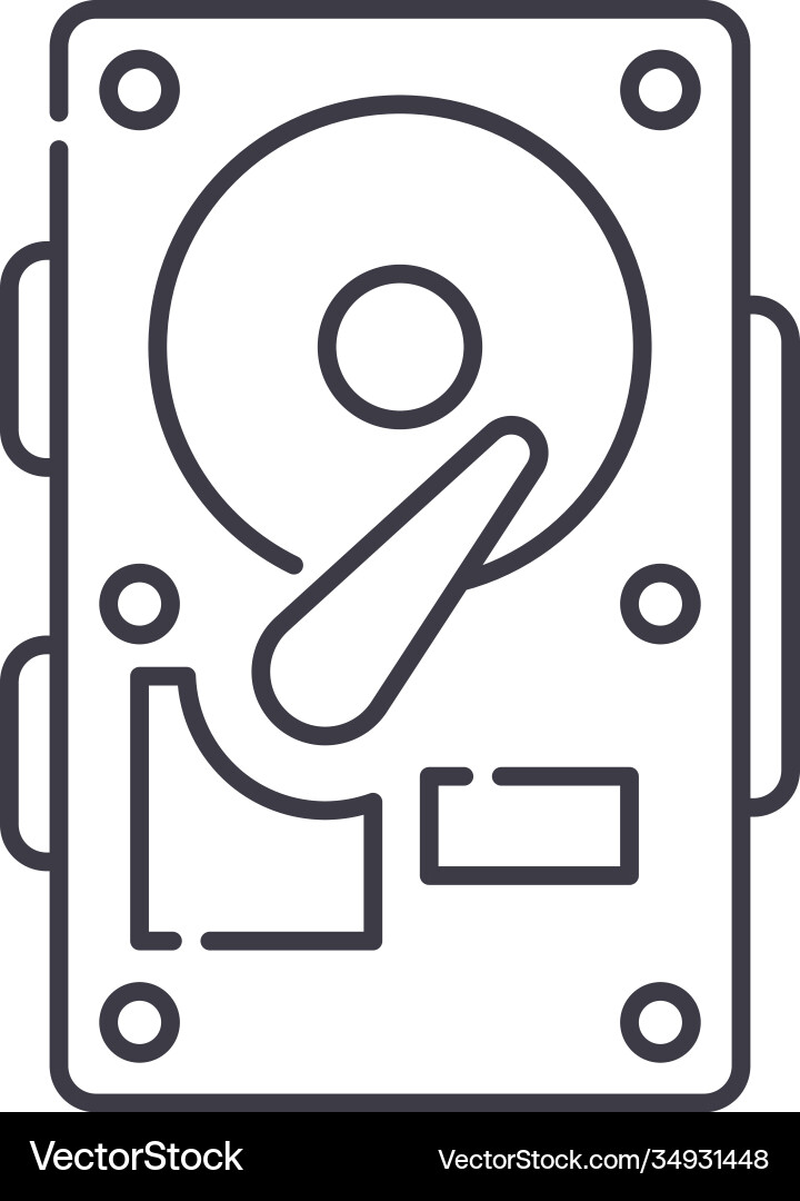 Computer hardware icon linear isolated Computer hardware icon linear isolated vector image