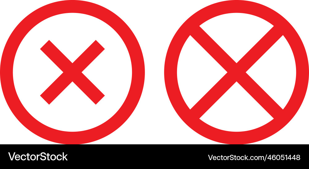 Cross symbol in circle shape restriction sign ico Vector Image