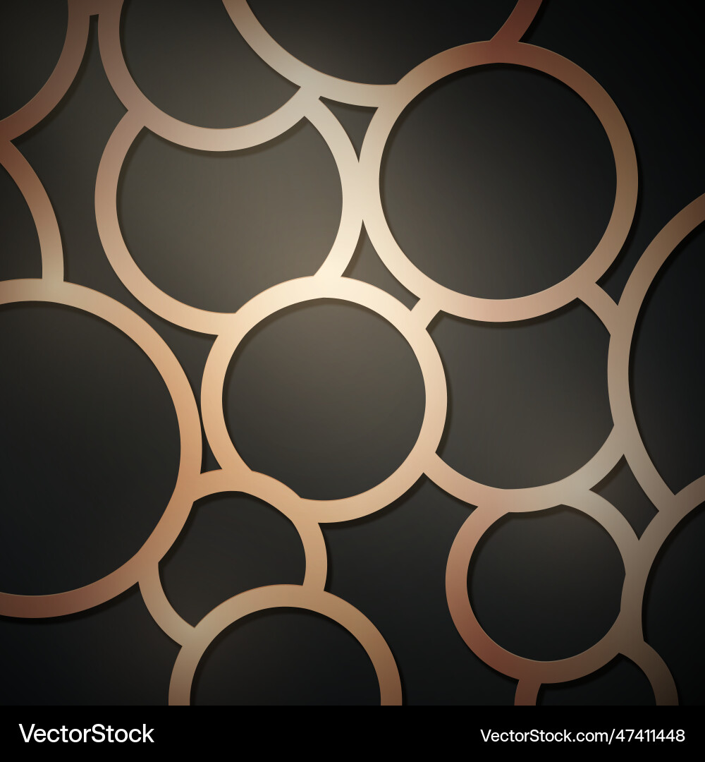 Golden circle lines background Vector Image