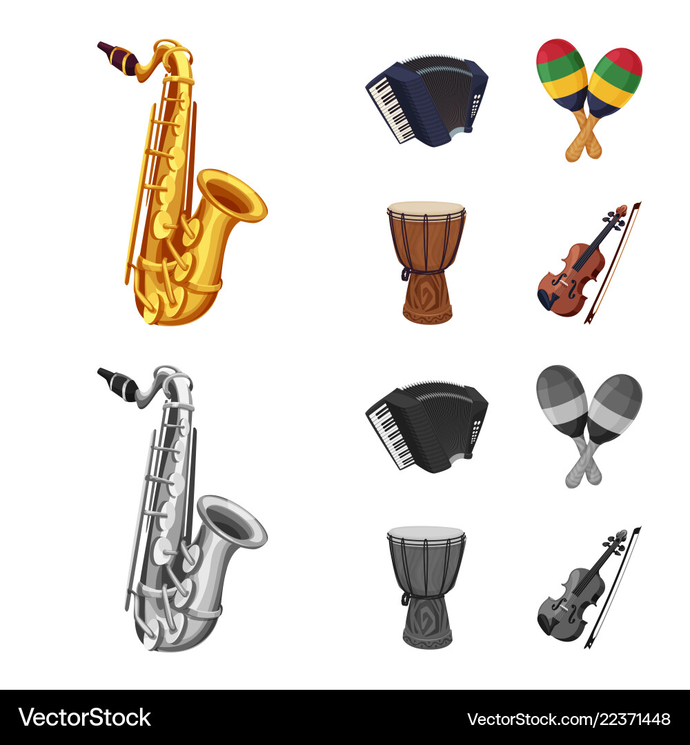 Isolated object of music and tune symbol set Isolated object of music and tune symbol set vector image