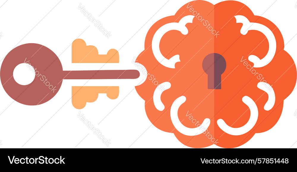 Key to brain function decoding cognitive secrets vector image