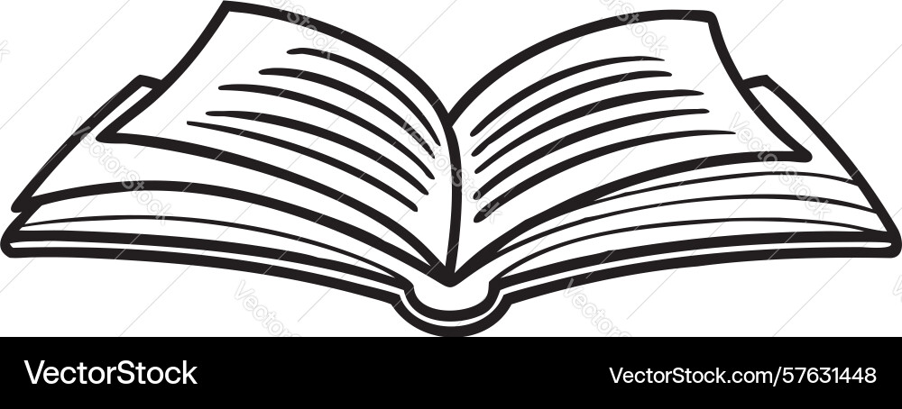 Knowledge unlocked open book line art design Vector Image