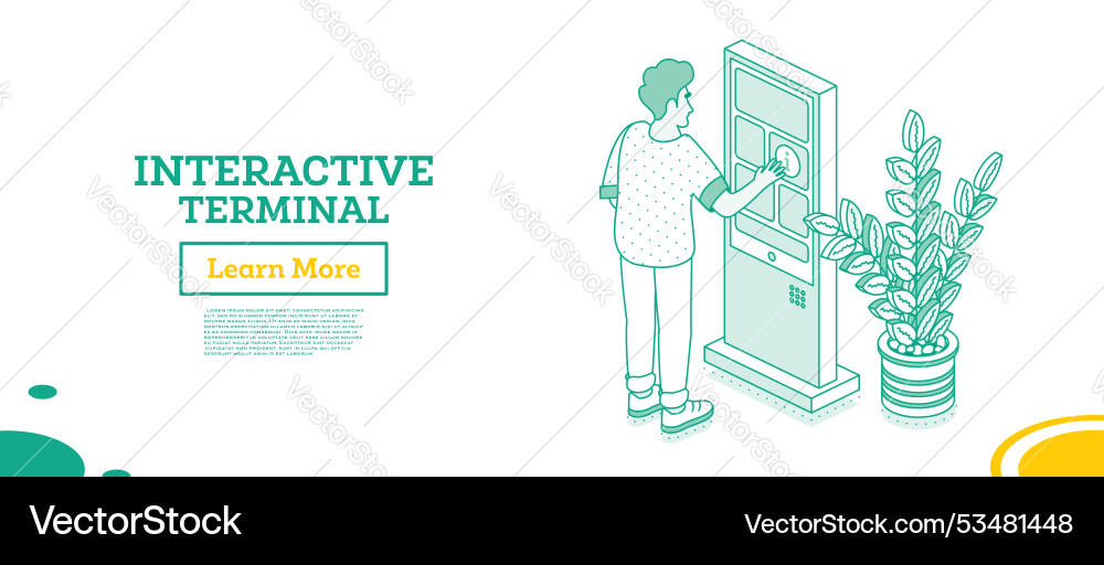 Man using self service terminal in bank isometric Man using self service terminal in bank isometric vector image