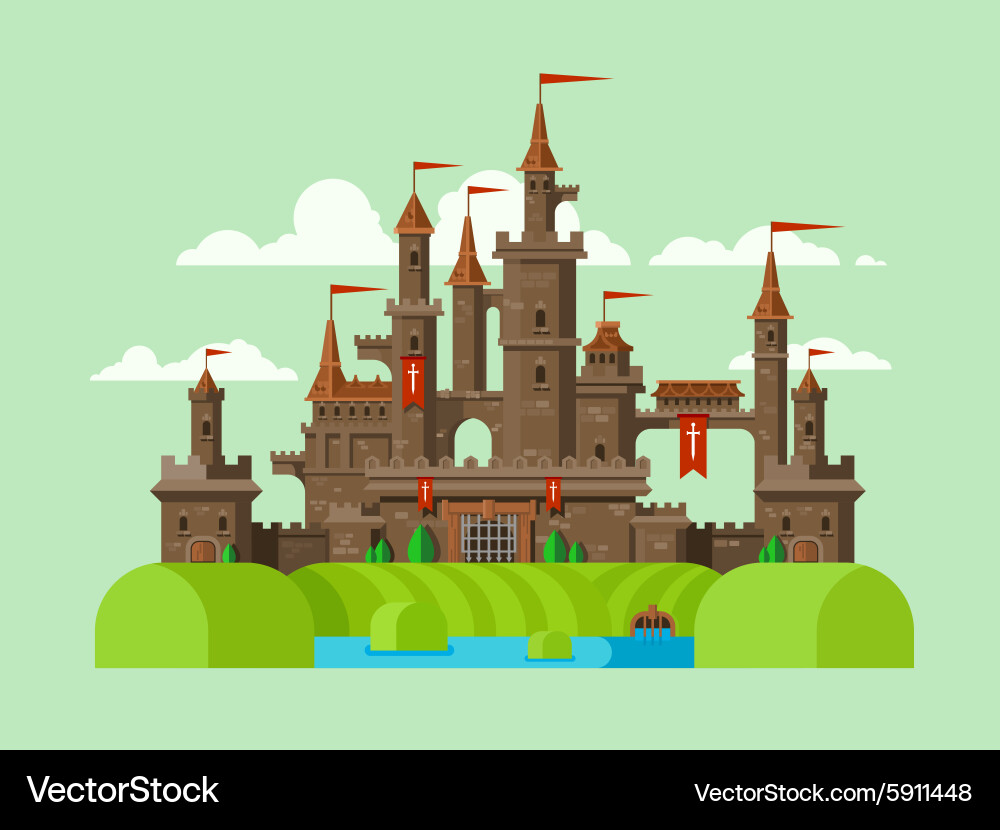 Medieval castle Royalty Free Vector Image - VectorStock