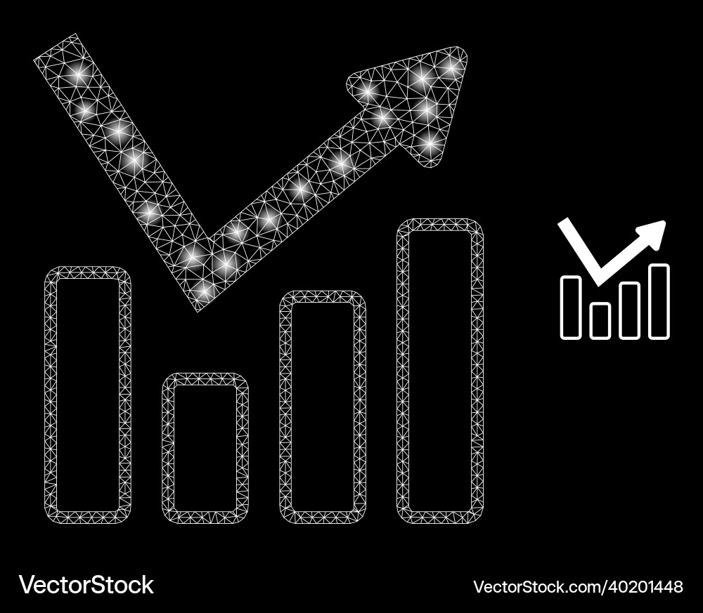 Mesh net graph chart with magic network Mesh net graph chart with magic network vector image