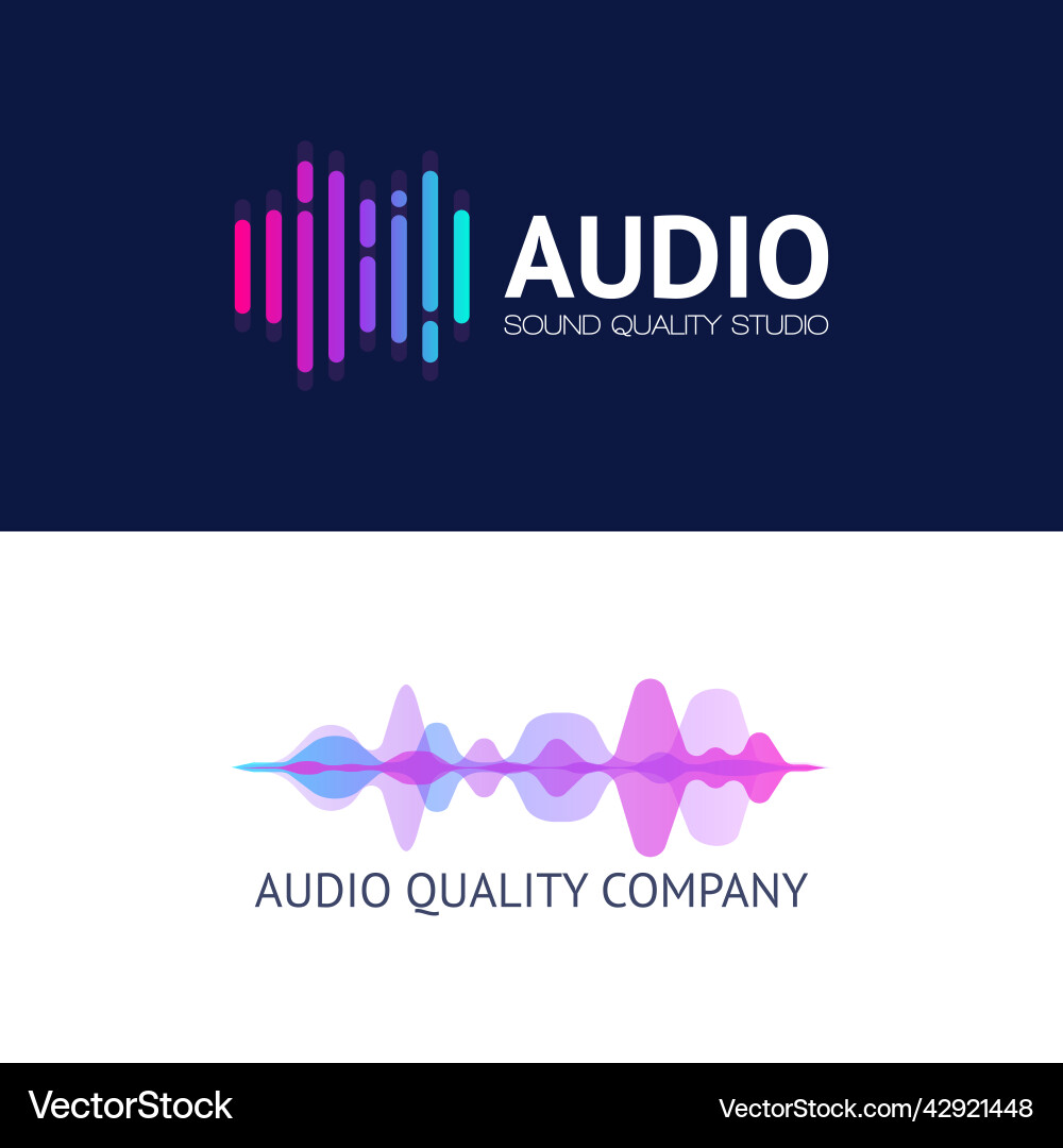 Music audio logo vector image