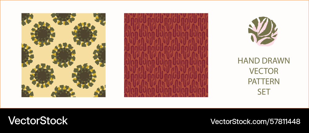 Polka dot blockprint seamless pattern set Polka dot blockprint seamless pattern set vector image