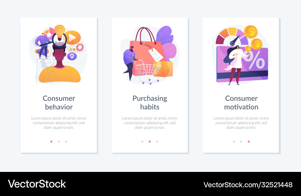 Purchase decision process app interface template Purchase decision process app interface template vector image