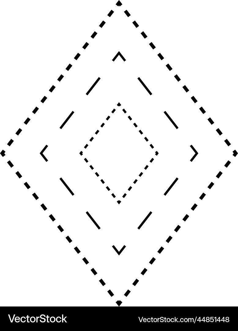 Tracing rhombus shape symbol dashed and dotted Vector Image