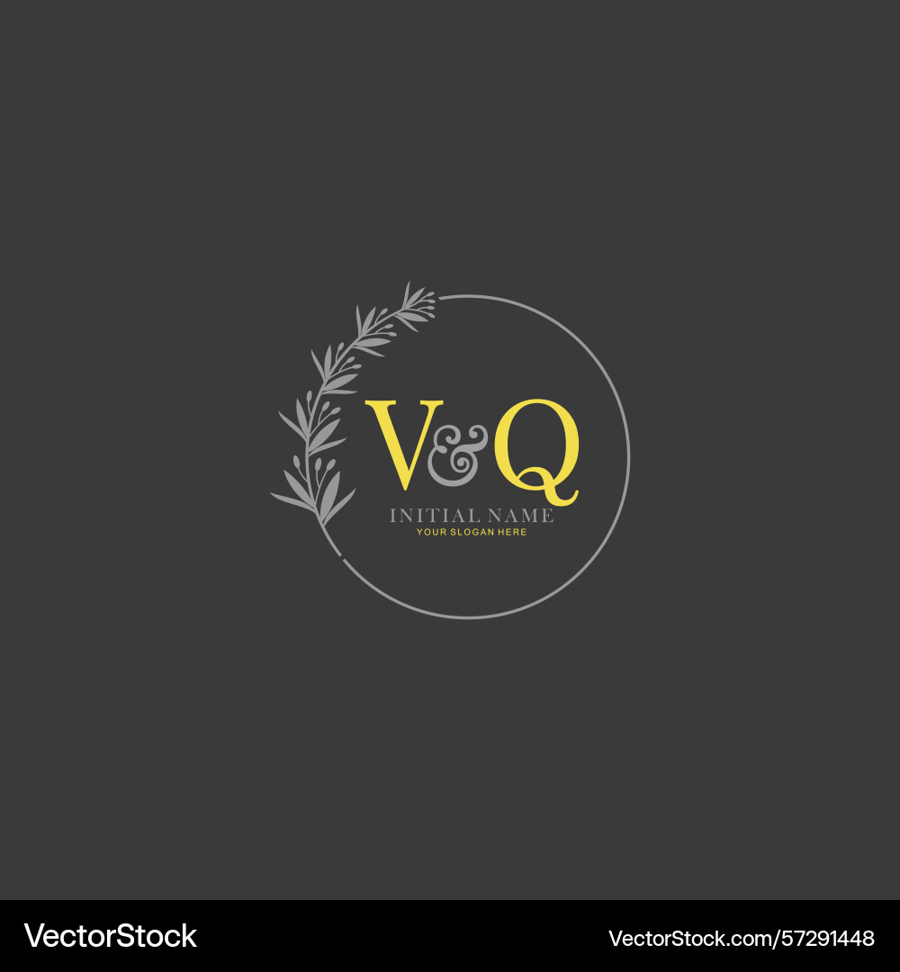 Vq initial logo templates with botanical elements Vq initial logo templates with botanical elements Vector Image