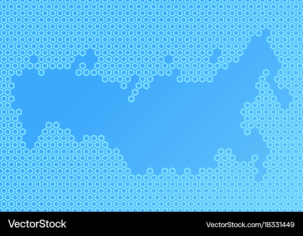 Abstract map composed of hexagons vector image