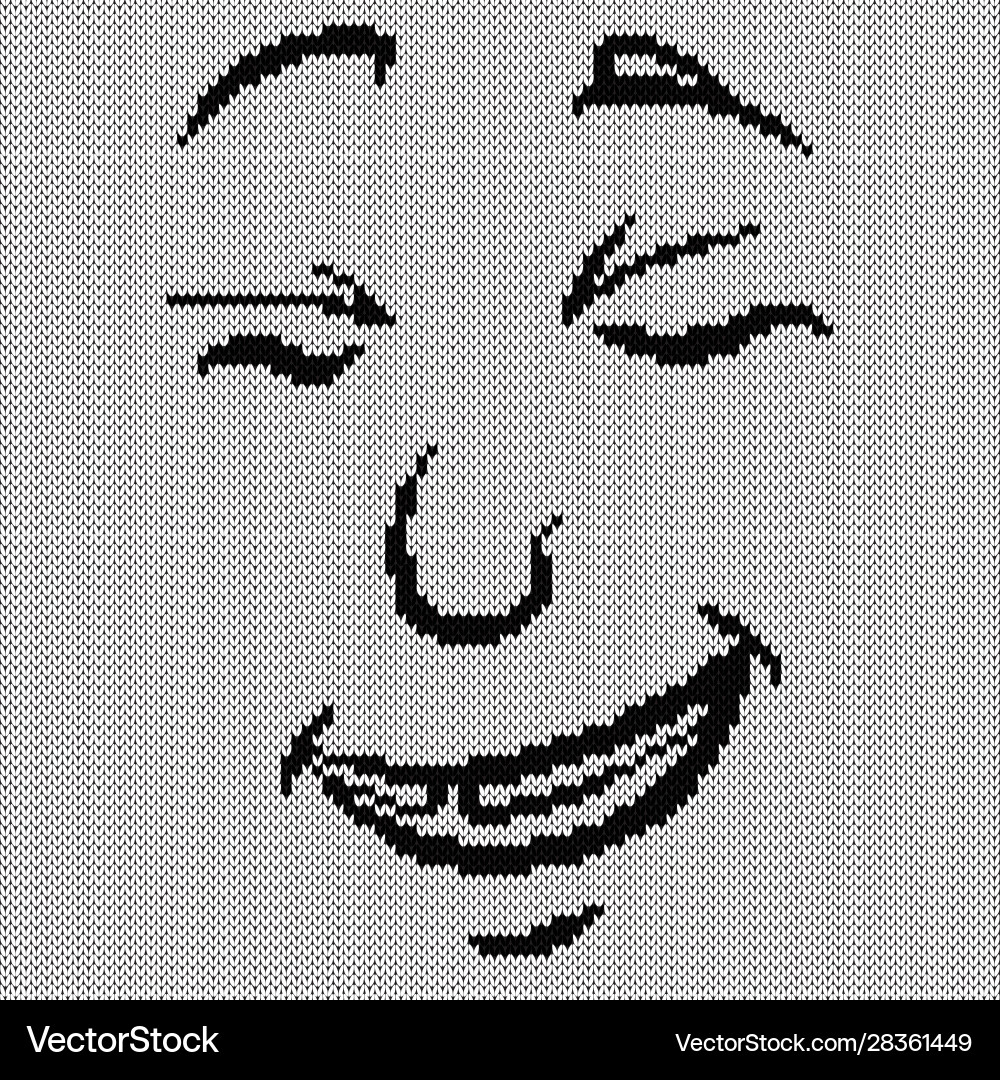Amusing and smiling grimace Amusing and smiling grimace vector image