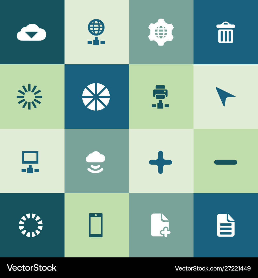 Big data database icons universal set for web Vector Image