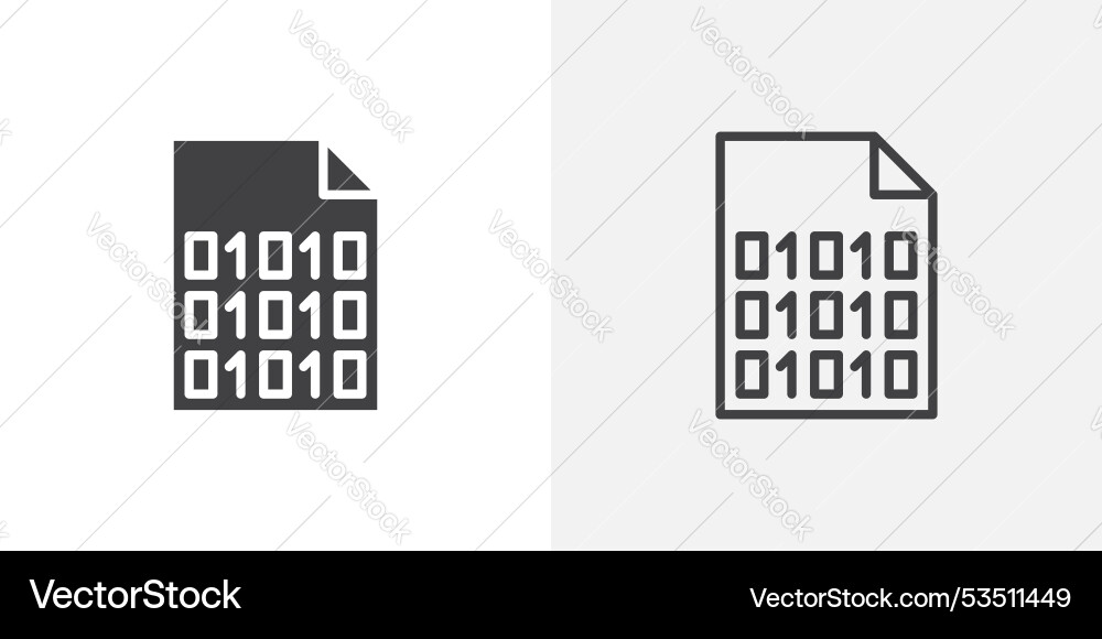 Binary codeline in thin line black color flat Vector Image