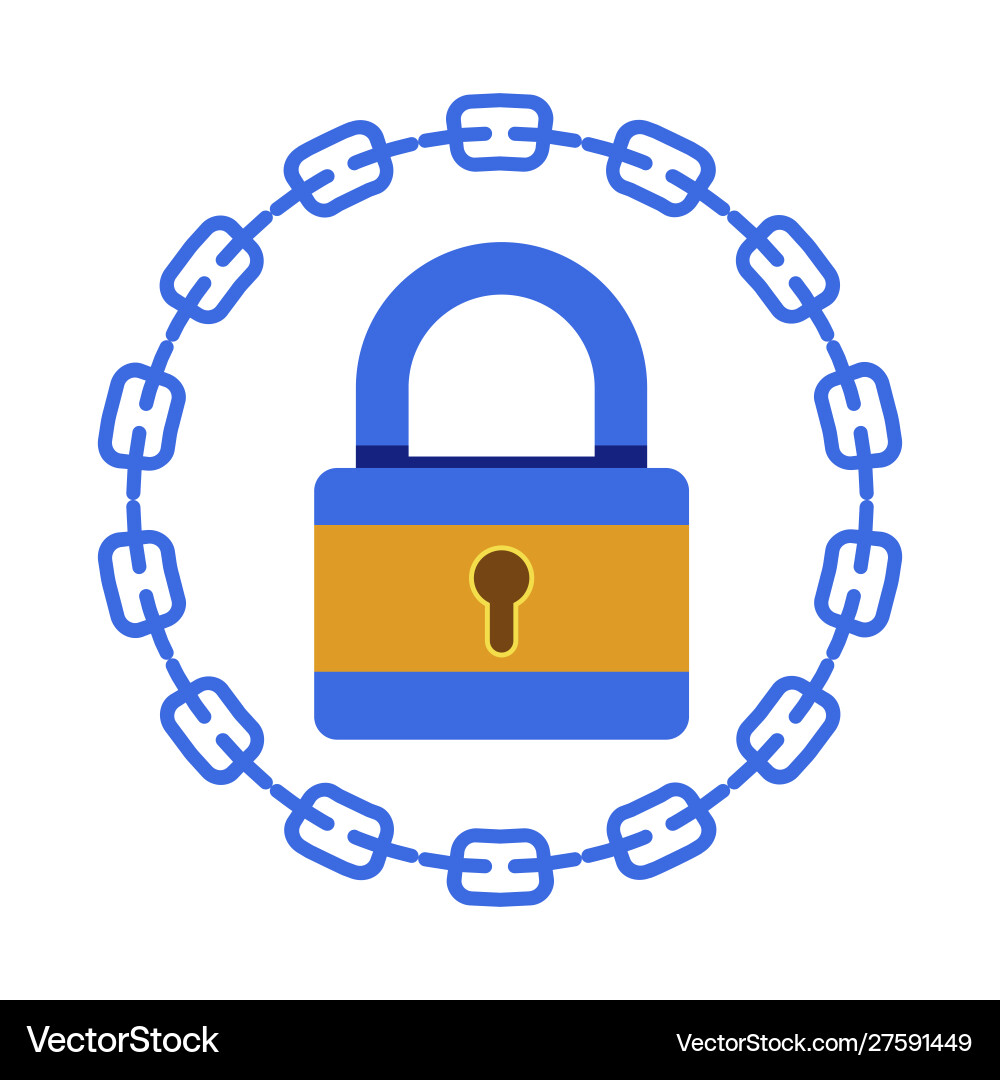 Blockchain Cryptocurrency Lock – Royalty-Free Vector | VectorStock